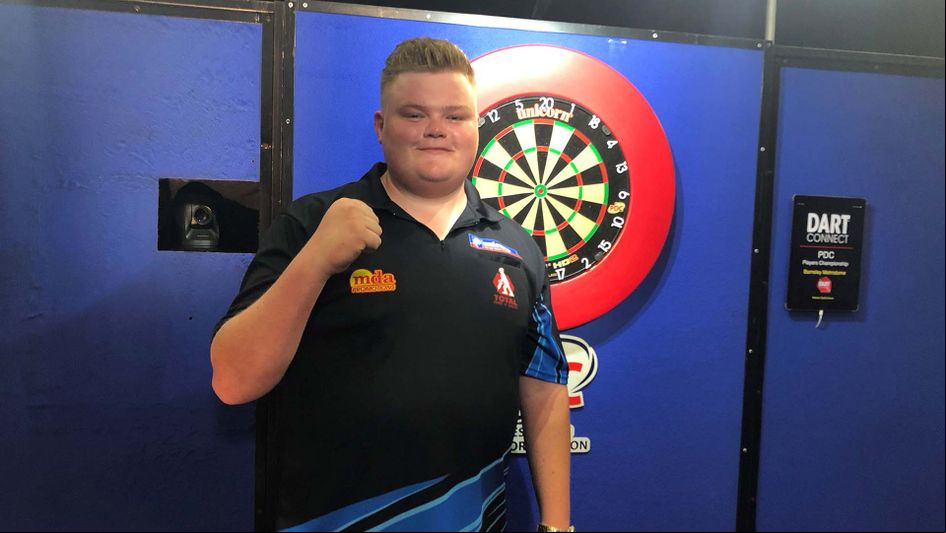 Harry Ward celebrates winning a Players Championship event (Pic: PDC)