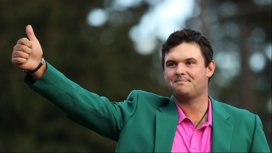 Patrick Reed in his new green jacket after winning the Masters