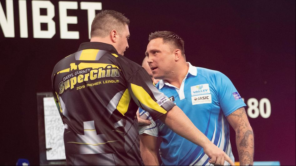 Daryl Gurney and Gerwyn Price exchange angry words (Picture: Lawrence Lustig/PDC)