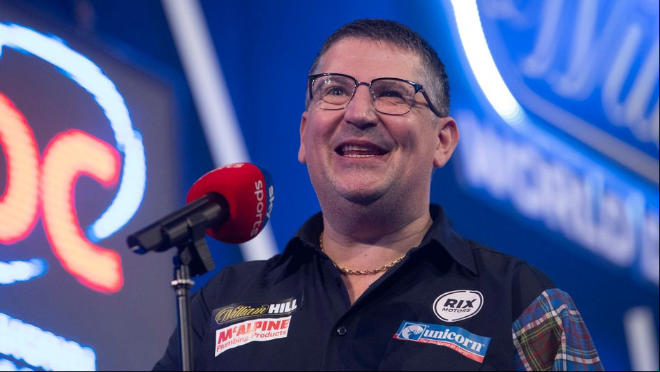 Gary Anderson speaking to the media